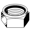 2-4 1/2 Nylon Insert Locknuts NU (Heavy), Coarse, Grade C (Grade 8) Steel, Plain