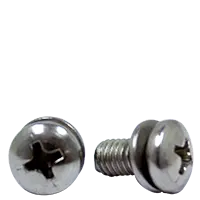 M3-0.50 x 6 MM (FT) Machine Screws, Phillips Pan Head, SEMS (with Split Lock Washers), Coarse, Stainless Steel A2 (18-8)