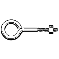 3/8-16 x 6" Eye Bolts (with Nuts), Coarse, Stainless Steel 18-8