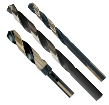 7/8" (0.875) S&D 1/2" Shank, 118 Degree Proferred M2 High Speed Steel (HSS) Drill Bits, Black and Gold