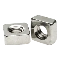 1/4-20 Square Nuts, Coarse, A-307 Grade A Steel, Plain