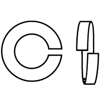 M20 Metric Split Lock Washers, DIN 127B, Thru-Hardened, Plain