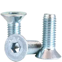 M8-1.25 x 50 MM (PT) Metric Flat Socket Head Cap Screws, Coarse, Grade 12.9 Alloy Steel (DIN7991), Mechanical Zinc Cr+3