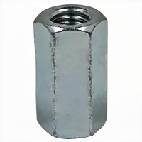 M4-0.70 Metric Hex Coupling Nuts, Coarse, DIN 6334, Class 6 Steel, Zinc Cr+3