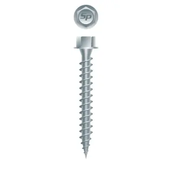 Unslotted Indented Hi-Hex Washer Head Pole Gripper Screws, Strong Shield Coated finish, #9-15 x 3"