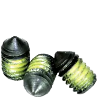 8-32 x 3/8" Socket Set Screws, Cone Point, Coarse, (Nylon Patch), Black Oxide