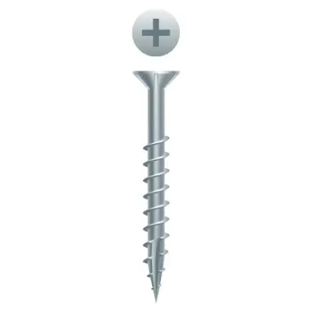 Phillips Flat Head Particle Board Screws, Zinc Plated finish, #9 x 3" Strong-Point&reg;, Flat Head w/Nibs