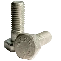 A-490 Type 1 Heavy Hex Structural Bolts, Plain finish, 7/8-9 x 5 1/4" (PT), Coarse thread
