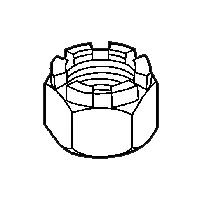 7/8-14 Castle Nuts, Fine, Steel, Plain
