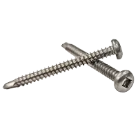 #8-18 x 1" (FT) Square Drive Pan Head Self Drilling Screws (#2 Point BSD), Hardened Stainless Steel 410