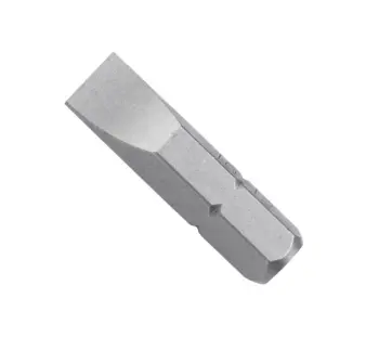 4F-5R x 1" Slotted Drive Bits, 1/4" Hex Shank, Steel, Taiwan