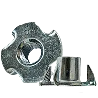 M4-0.70 x 6 MM x 15 MM Metric Tee Nuts (4 Prong), Coarse, Steel, Zinc Cr+3