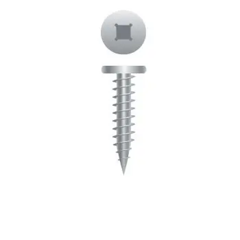 #10-12 x 1" Strong-Point&reg; Square Drive Pancake Head Screws, Stainless Steel 305