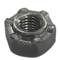 5/16-18 Hex Weld Nuts, Coarse, Long Pilot, 6 Projections, Steel, Plain, 9417136
