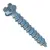 3:16%22 x 1 1:4%22 Slotted Indented Hex Washer Head Commercial Concrete Screws, Steel, Blue Finish