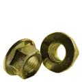 M16-2.00 Metric Hex Flange Nuts (Non-Serrated), Coarse, Class 10, DIN 6923, Yellow Zinc Cr+3