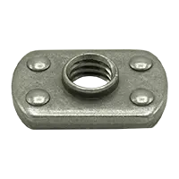 #8-32 Spot Weld Nuts, Coarse, 4 Projections, Steel