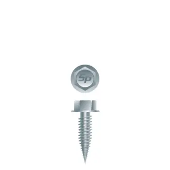 #8-32 x 1/2" Unslotted Indented Hex Washer Head Needle Point Screws, Steel, Zinc Plated