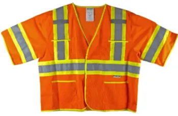 Proferred&reg; High Visibility Vests, ANSI Class 3, Orange, Small