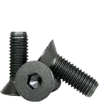 Alloy Steel Flat Socket Head Cap Screws, Thermal Black Oxide finish, 3/8-24 x 5/8" (FT), Fine thread