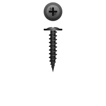 Phillips Modified TrUSS Round Washer Head K-Lath Drywall Screws, Black Oxide Coated finish, #8 x 1 ", Modified Truss Head