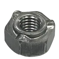 M5-0.80 Metric Hex Weld Nuts, Coarse, 3 Projections, DIN 929, Steel, Plain